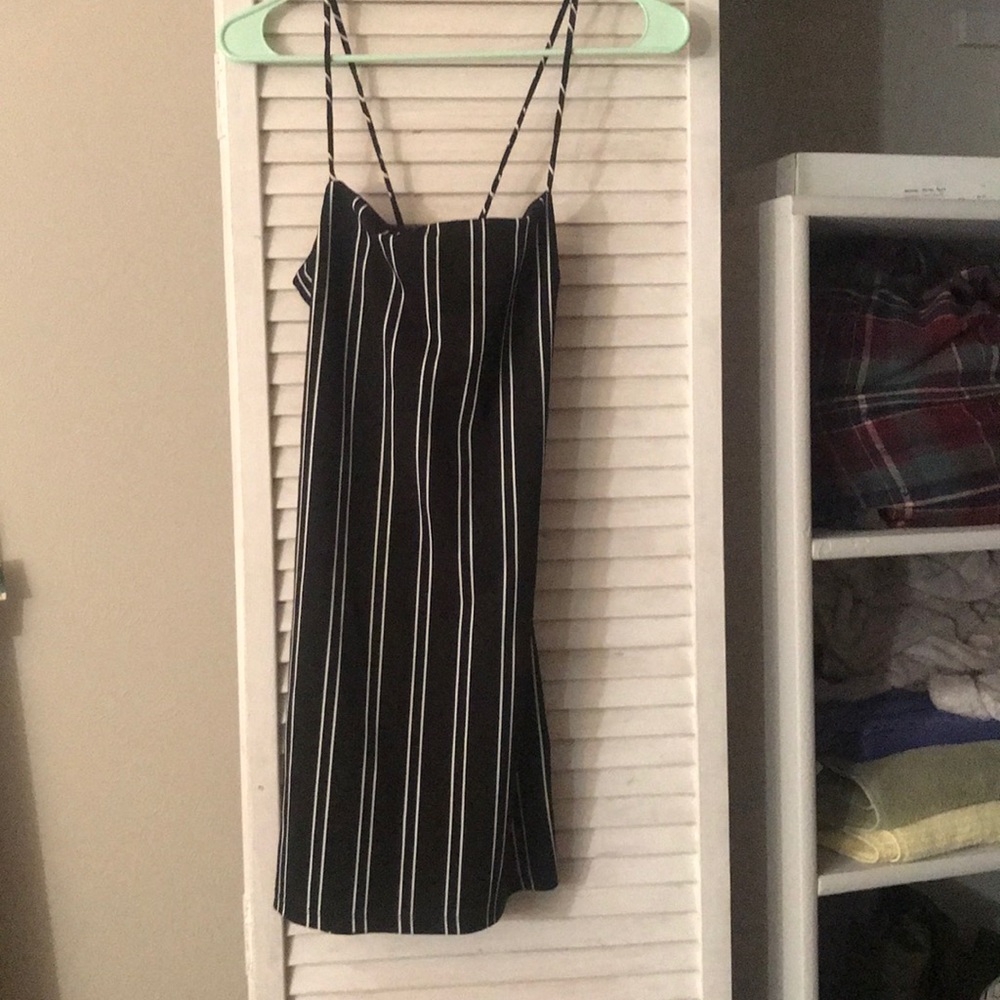 Vertical Striped Mini Dress
